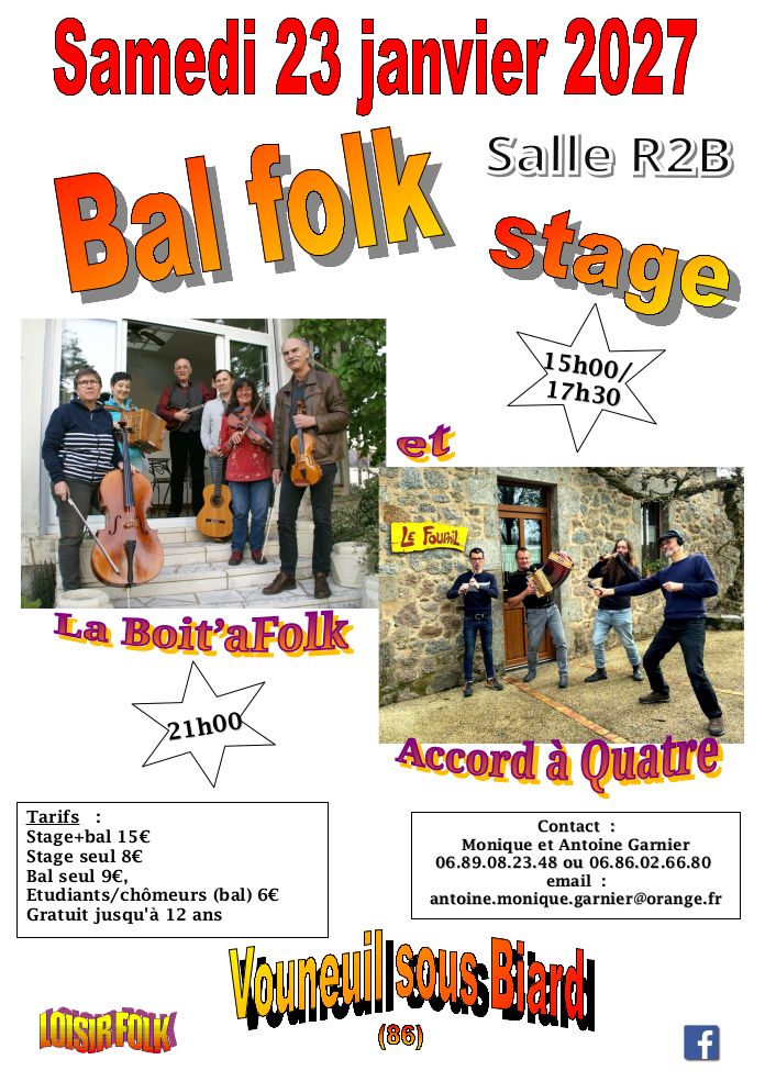 Affiche du bal folk du 23 janvier 2027 à Vouneuil-sous-Biard